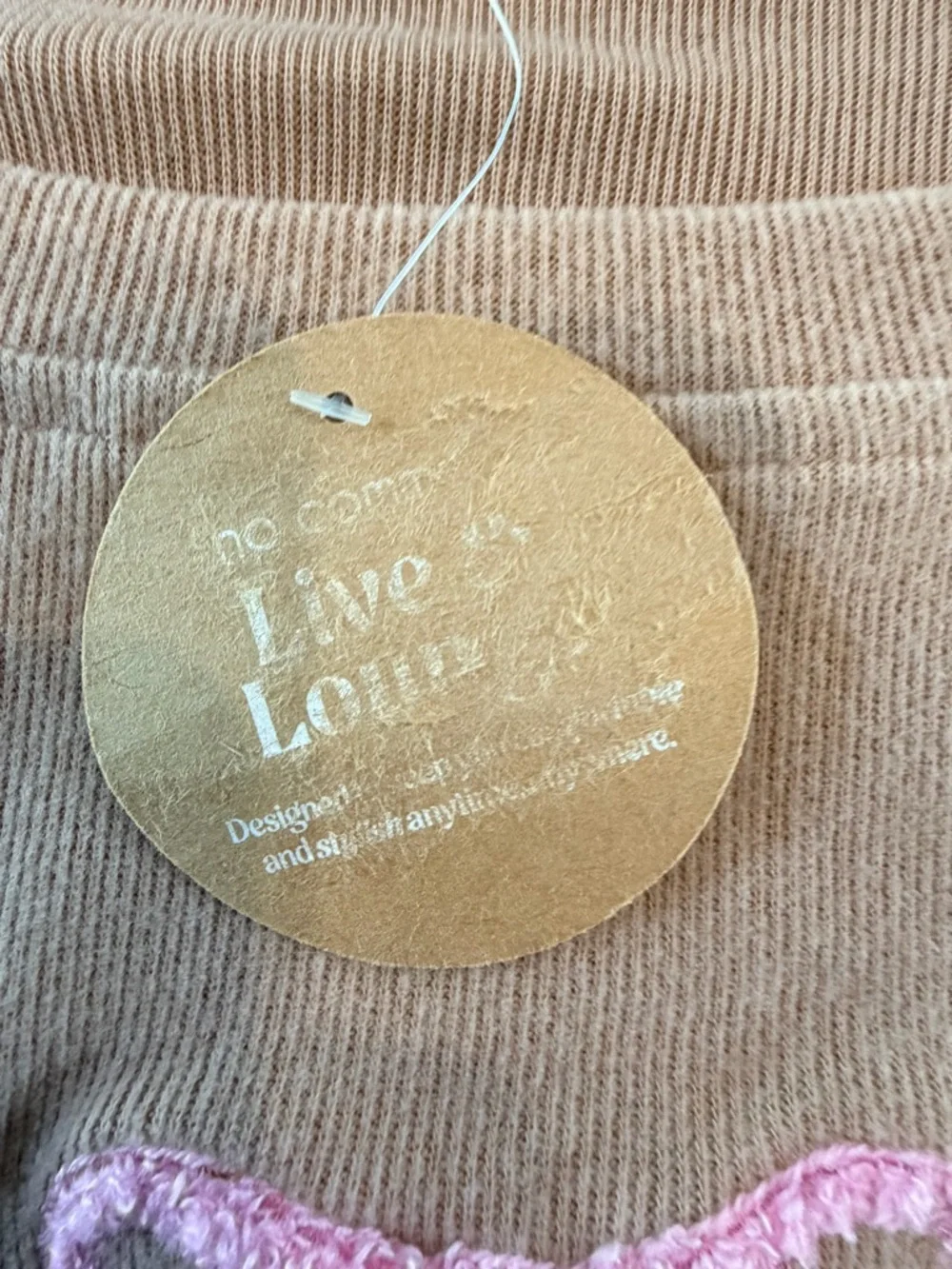 NWT No Comment Western Boots Graphic Sweatshirt Tan Cowgirl Top Large - Picture 4 of 10